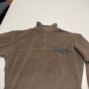 Patagonia Men's Synchilla Snap-T Pullover Fleece - Gray with Navy Trim